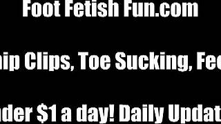 Let me rub your cock with my feet for a hot pov thrill