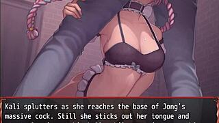 Wow! Harem maid deepthroats giant cock in hentai game ep 7!