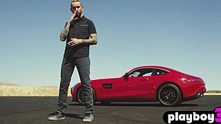 Perfect Brunette Alexandra Tyler Poses Naked Outdoor Showing Nice Boobs