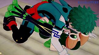 Tsuyu Asui, Mt Lady, Izuku Midoriya in Wild Hentai Sex