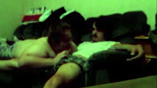 Wife Deepthroats Husband's Dick for Creampie