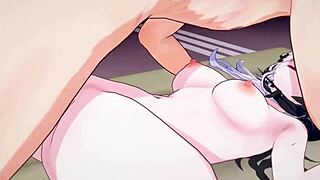 3D anime of Shiori's secret gym session and rough sex