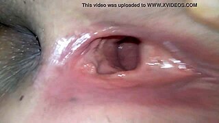 Her beautiful pussy took all my load in close up. Asian amateur just couldn’t hold back.