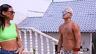 Young gay teen takes big cock in his ass hard