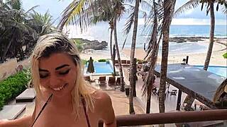 public tease with a goddess from isla mujeres paradise