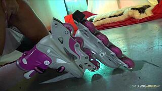 Rollerblading In Her Pink Stockings
