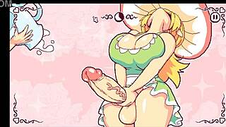 Futanari Di Funghi futa hentai spel del 2, sprutar på kundernas pattar och ansikten