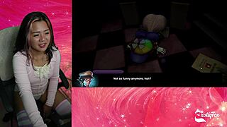 Asian solo game with small tits and hardcore action