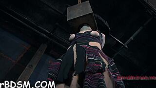 hotty gets bound tight and fucked hard in bondage scene