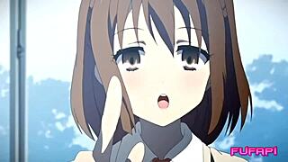 Hentai scéna s mojí společnicí, co tvrdě squirtuje v divoké akci