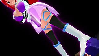 Girl B Hero in part 37 faces Monster Lord 3 in wild cartoon hentai scenes.