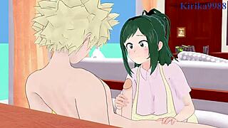 Inko Midoriya and Katsuki Bakugo in Wild Hentai Creampie