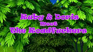 Yo, check out Sims 4 Ruby and Doris banging with the Roadfuckers crew!