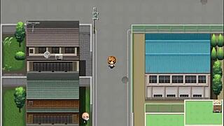 Old man grabs huge ass of sexy neighbor in hentai game