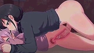 Futa babes get nailed in this anime creampie scene