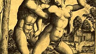 Vintage Erotic Illustration Depicting Raw Fucking Action.