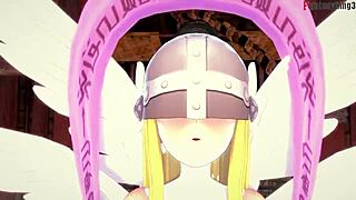 Hey, wanna see Angelwomon evolve just to get slammed in POV Digimon fantasy? Full action awaits!