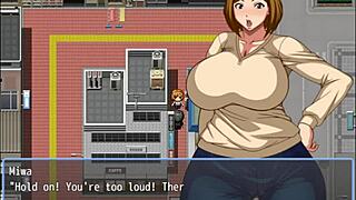 Old man grabs huge ass of sexy neighbor in hentai game
