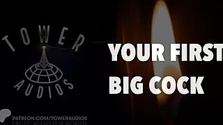 Feel the thrill of your first big cock with dirty talk