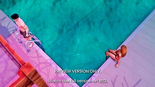 oh, this hot tub romance in 3d hentai is so naughty