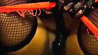 Anime girl’s ebony big ass rides dildo hard