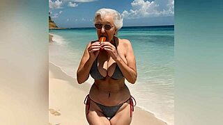 granny flaunts her sexy bikini with dirty talk, wanna see this horny gilf nude?