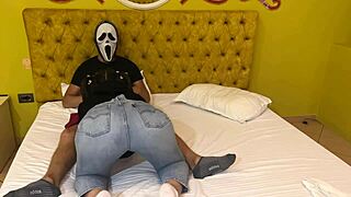 Ghostface Scores Free Halloween Blowjob
