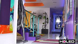 Can this cuffed whore drain cum with her asshole?