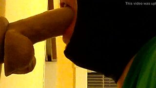 Gay Guy in Hood Deepthroats Dildo with Intense Action