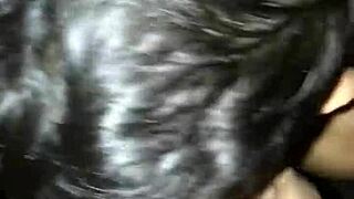 Deepthroat gagging on big cock at the gloryhole bareback