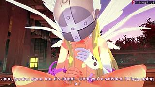 Hey, you watching Angelwomon evolve to bang 3 Digimon? Full fantasy action!