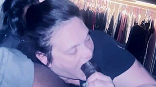 Deepthroat blowjob leads to massive cumshot