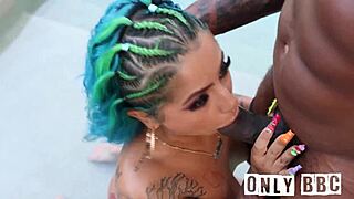 lovely latina spanish barbie enjoys pool time