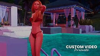 oh, this hot tub romance in 3d hentai is so naughty