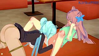 Kanade, Maria, and Cagliostro in Wild Lesbian Play - Symphogear Hentai Action!