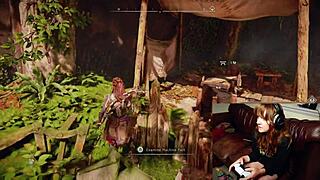 gamer slut forgets cam is on while playing with huge dildo in heels