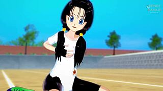 Videl Shows Gratitude for Flying Lessons in Dragon Ball Z