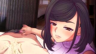 Anime hentai with big tits punished in wild handjob scene