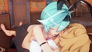 无上装兔女郎卡通女上位内射场景硬骑