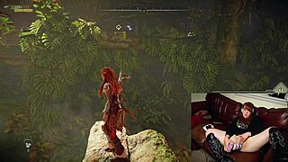 gamer slut forgets cam is on while playing with huge dildo in heels