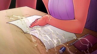 Anime hentai with big tits punished in wild handjob scene