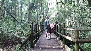 Garden Sex Almost Caught While Fucking in Tight Wet Pussy
