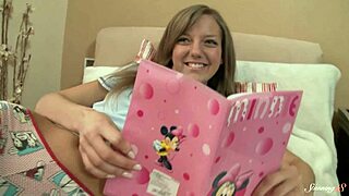 Horny Teen Junia A Teases Tight Shaved Pussy With Vibrator In Solo Play