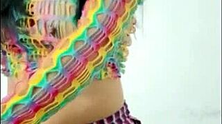 Hey, wanna see her open that wet pussy and slide in a pink dildo for fun?