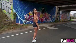 Nuria Millan takes it hard in public anal action