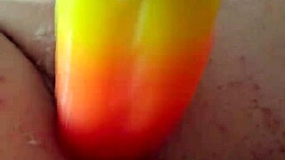 Watch that rainbow dildo stretch your fat anal hole to gaping creampie?