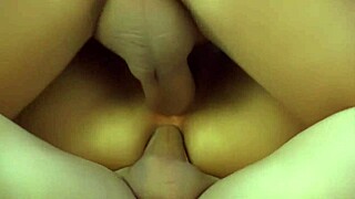 Mature woman enjoys threesome with two men
