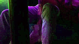 Big cocked stud gets a messy facial in a nightclub