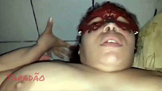 Big tits homemade brunette gets facial and anal