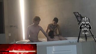 Motel hideaway for amateur threesome
